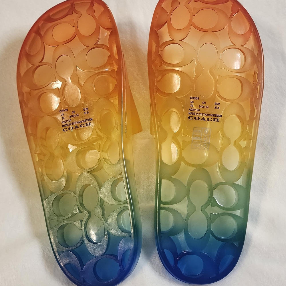 Coach Ulyssa Rainbow Slide Sandals, Size 7, NWOT - Picture 4 of 5